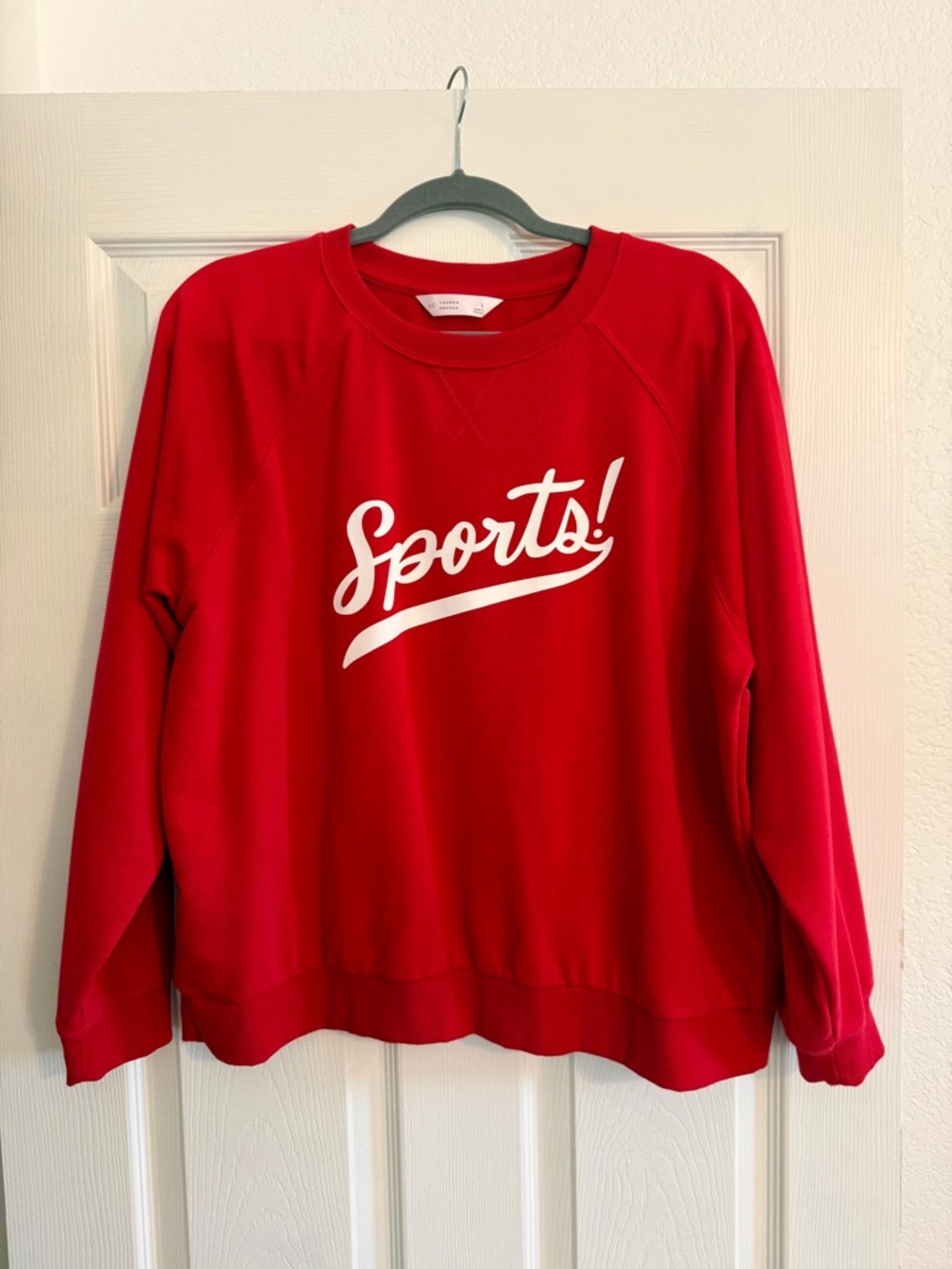 Lauren Conrad red longsleeve knit sweatshirt, size large